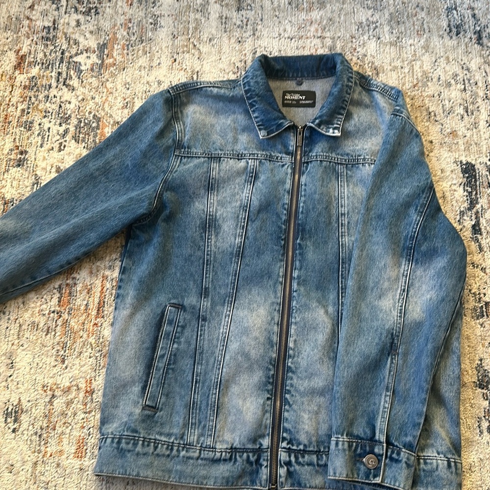 Tubbo Unisex By The Sea Denim Jean Jacket Zip Up Size XL